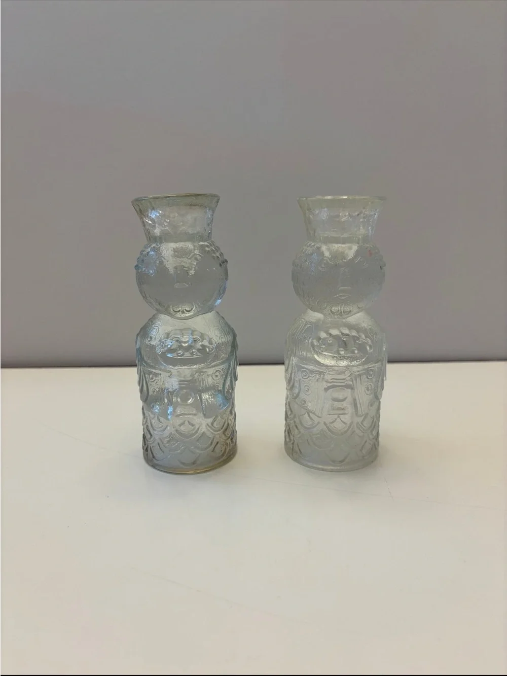2 Vintage Bjørn Wiinblad Rosenthal Glass Three Wise Men candle holders